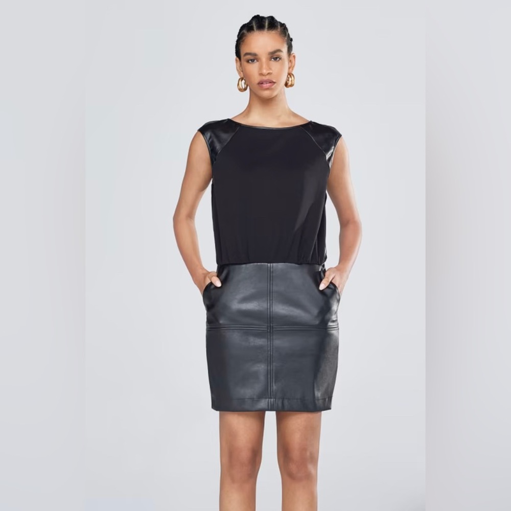 Gabrielle Union OOS Faux-Leather Fringe Sheath Dress - Picture 4 of 5
